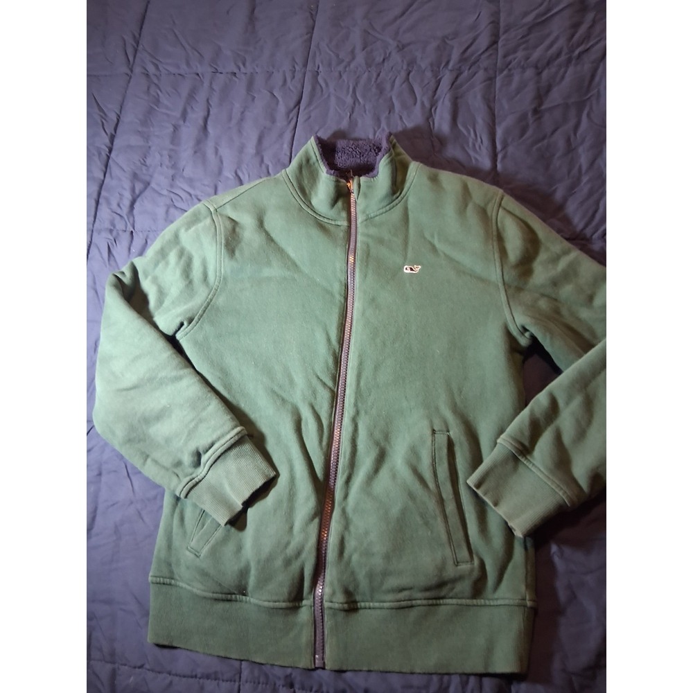 Vineyard Vines Pullover Mens Small Blue Green Reversible Fleece